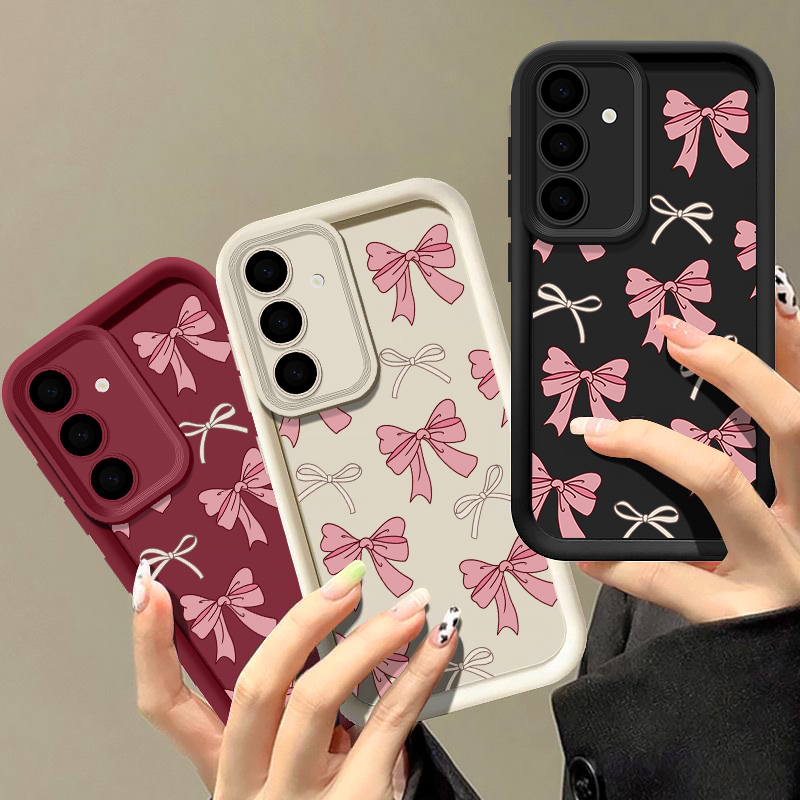 Samsung Galaxy A55 - Silikonowe etui z motywem kokardy do